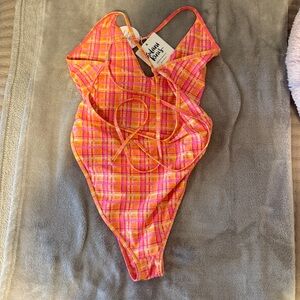 Kulani Kinis Pink and Orange One Piece Swimsuit